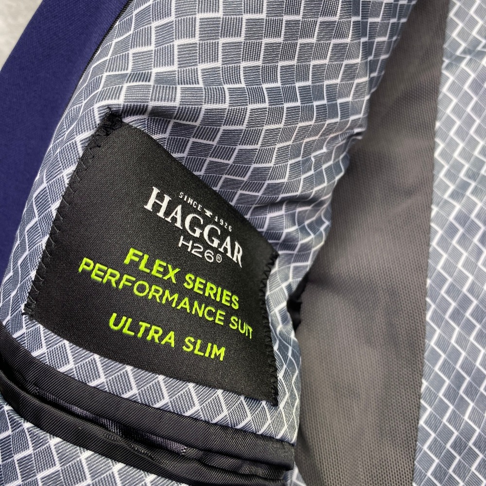 Haggar H26 Ultra Slim Flex Series Blazer Men 36R Blue Performance Suit‎ Jacket - Picture 10 of 15